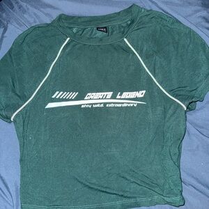 SHEIN Green Graphic Crop Top